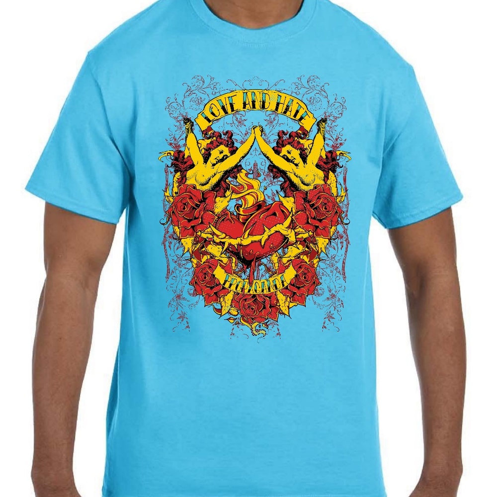 Love and Hate Men's Printed T-Shirts